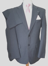 M&S mens washable 2 piece suit Ch48"L W40" L33" Light Grey  Prom Wedding
