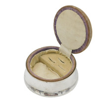 Sterling Silver Mounted Jewellery & Ring Box Antique 1918 Birmingham Art Deco