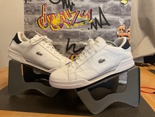 Men's LACOSTE " TWIN SERVE " White Leather Trainers. UK9 smart casual ?