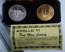 Apollo 11 First Moon Landing 1969. Two Medal Set Number 286 with COA. Scarce