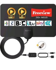 Digital TV Aerial 250+ Miles Long Range - Amplified HD TV Antenna Indoor 