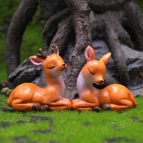 2pcs resin deer figures - 2pcs,