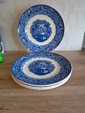masons ironstone blue vista dinner plates - lovely condition
