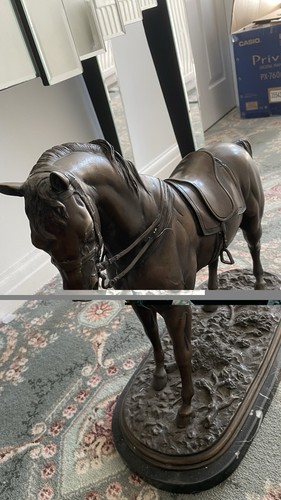 Bronze horse marble base - bronze,