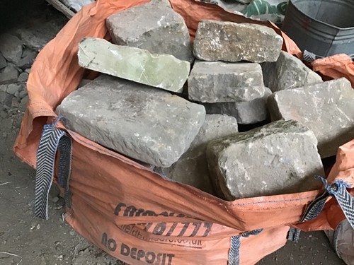 Reclaimed gritstone building - gritstone,