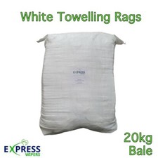 20kg Bale White Cotton Towelling Industrial Cleaning Rags Wipers Wiping Cloths