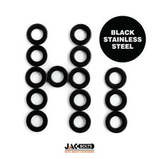 Black Stainless Steel Flat Washers (or penny washers) - M3, M4, M5, M6 and M8
