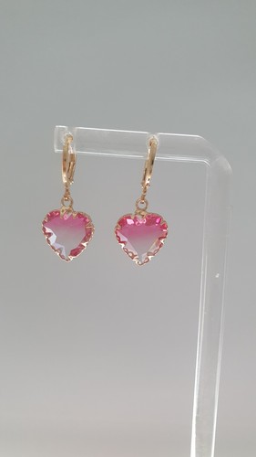 Pink glass crystal earrings - kc,