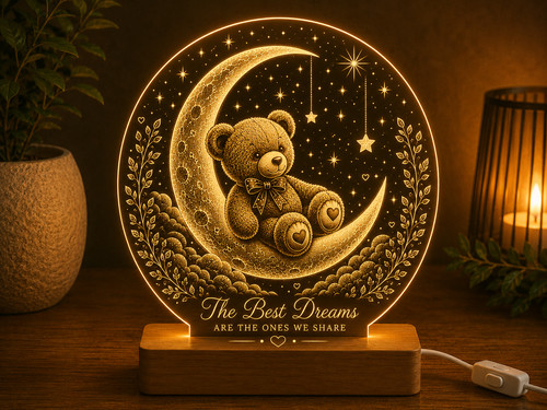 Personalised teddy bear moon - bear,