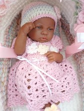 Berenguer la newborn Lifelike Reborn Baby Doll  Full Vinyl Body Ethnic & Crib