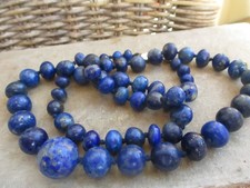 BEAUTIFUL ANTIQUE NATURAL LAPIS LAZULI BEADS SILVER CLASP 106 GM APPROX