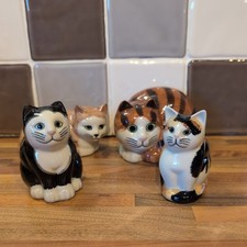 VINTAGE QUAIL CAT FIGURINES