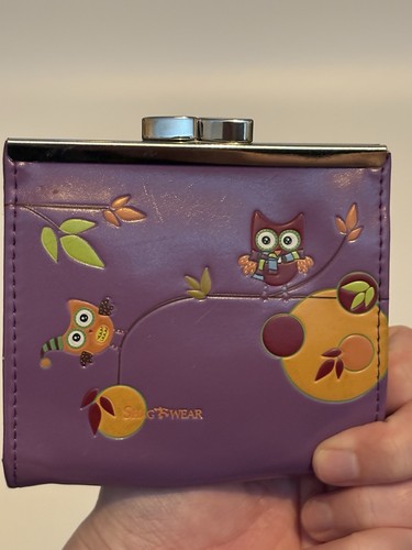 Shagwear purple owl coin purse - purple,