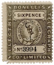 (I.B) Bonelli's Electric Telegraph Company 6d