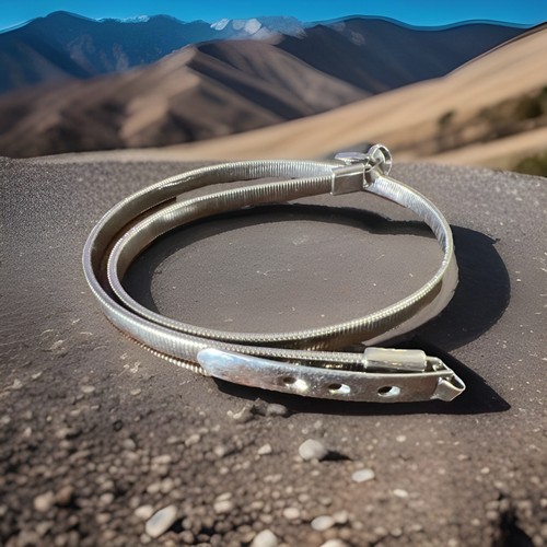 1980 vtg belt silver - silver, tone