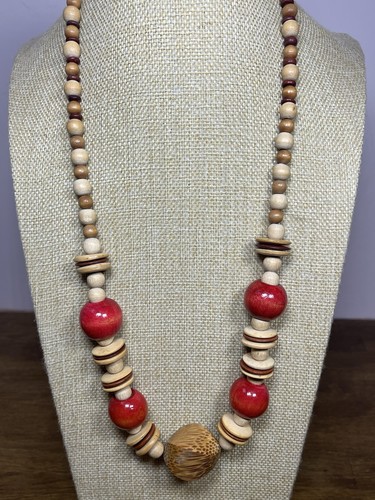 Vintage chunky wooden bead - vintage,