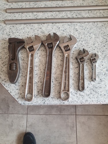 Old adjustable spanners - adjustable, spanners,