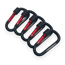 5-Pack Black Carabiner Clips