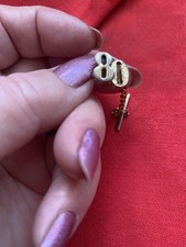 Vintage 80 Tie Tack /Pin . Signed Avon . Gold Tone With Chain. Celebrate 80th