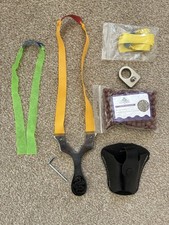 Steel Slingshot Catapult Bundle Inc Mud Balls Finger Slingshot Holster Bands