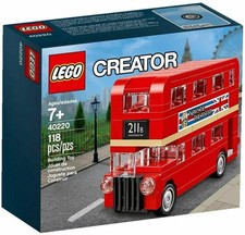 LEGO 40220 Creator London Bus Red Double Decker Building Toy for Kids 7+
