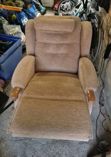 Beige fabric electric recliner - beige,