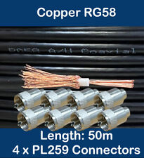 50m Copper Black RG58 50 Ohm