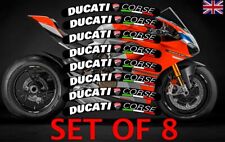DUCATI CORSE WHEEL RIM STICKERS 959 996 999 DIAVEL MONSTER PANIGALE BLACK SHIELD