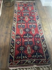 Vintage Hand Knotted Tribal Ethnic Bohemian Rug Runner 79” X 28”