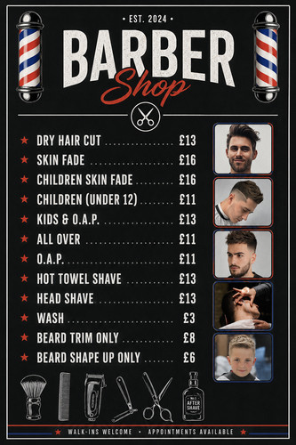 Barber shop personalised price - shop,
