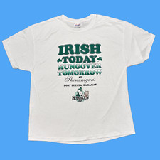 Vintage Humor Shirt XL White 90s Funny Quote Alcohol Irish Pub Beer Hanes Parody