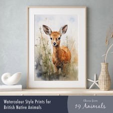 Watercolour Prints of British Wildlife – Native Animal Wall Art Posters