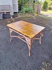Bamboo Table With Handmade Corner Supports Upcycled