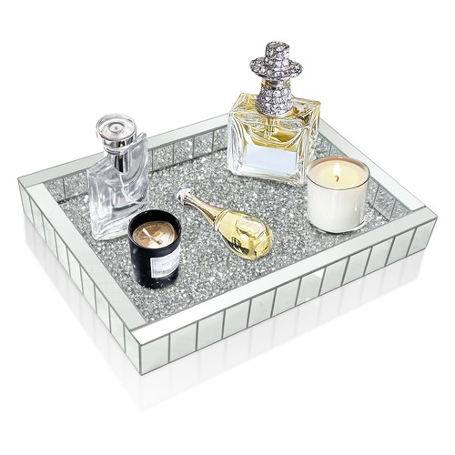 Glass decorative tray with - glass,
