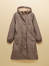 Holkham Brown Check Waterproof Packable Raincoat With Hood Sz 22/24 Pac-a-mac