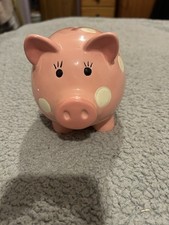 Piggy Bank. Pink With White Spots