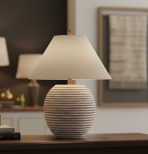 Large Ceramic Table Lamp Linen
