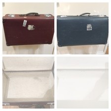 Vintage Blue Or Brown  GLOBETROTTER Suitcases. 1950's. Great Condition For Age