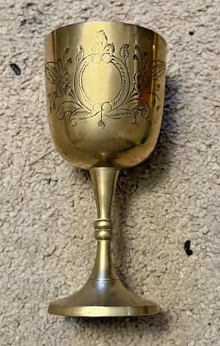 Vintage small solid brass wine - solid,