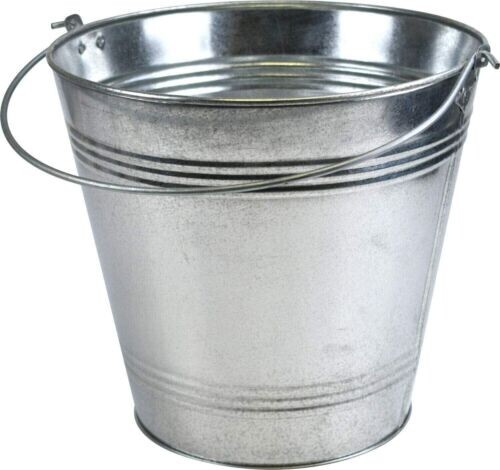 Galvanised metal bucket pail - galvanised,