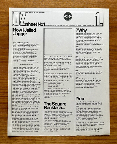 Sheet insert from - "oz,