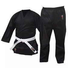 Cimac Black Karate Gi Kids Suit 8oz Uniform & Belt Martial Arts Childrens