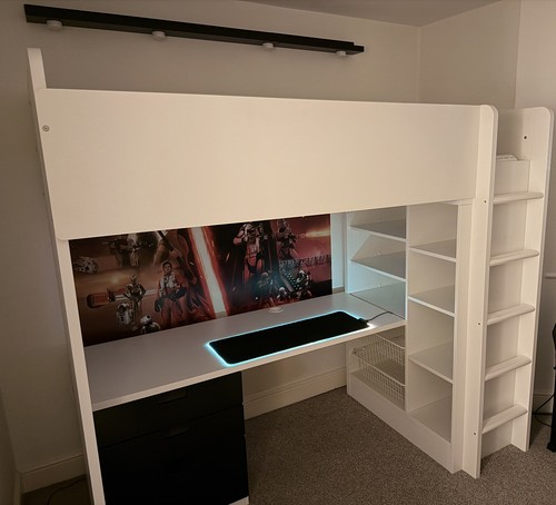 White bunk bed with extras - bunk,