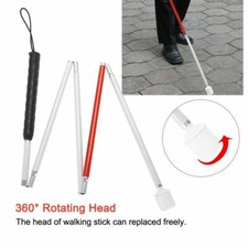 Aluminum Alloy Foldable Reflective Blind Walking Stick Guide Blind Cane Crutch