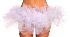 TUTU BALLET DANCER COSTUME MINI SKIRT PETTICOAT UNDERSKIRT SWAN RAVE BLACK WHITE
