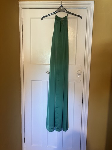 Green satin halter neck - green,