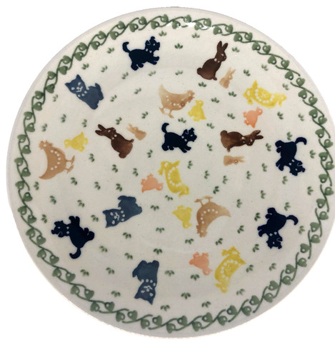 Polish pottery plate salad - pottery, 8"