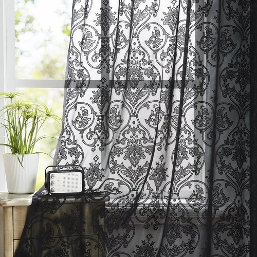Black lace net curtains - curtains, 54