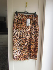 zara leopard print satin midi full length slit skirt M £32.99