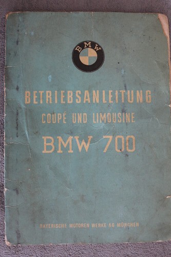 Bmw 700 owners manual - 700, with